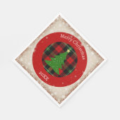 Rustic Plaid Snowflake  Servet (Hoek)