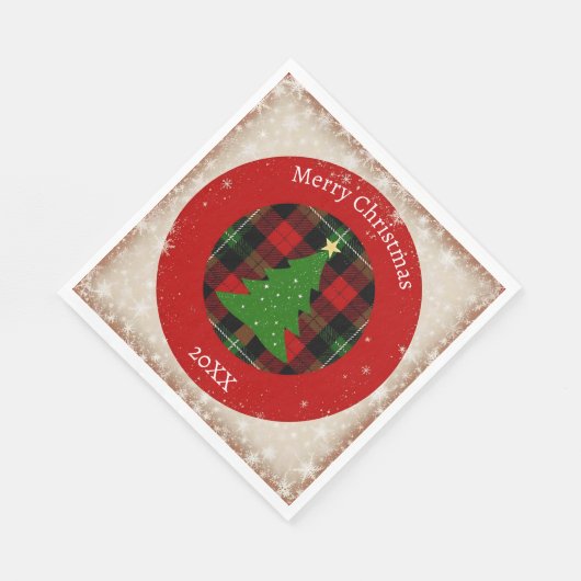 Rustic Plaid Snowflake  Servet (Hoek)