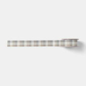 Rustic Plaid Tan Grijs Ivoor Satijnen Lint (Voorkant)