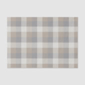 Rustic Plaid Tan Grijs Ivoor Tissuepapier (Voorkant)