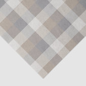 Rustic Plaid Tan Grijs Ivoor Tissuepapier (Detail)
