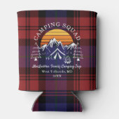 Rustic Plaid Tartan Family Camping Squad Blikjeskoeler (Achterkant)
