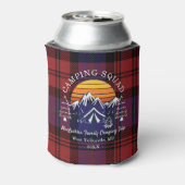 Rustic Plaid Tartan Family Camping Squad Blikjeskoeler (Blikje Achterkant)