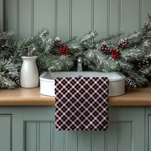 Rustic Plaid Towels Red Black Gift Housewarming Bad Handdoek