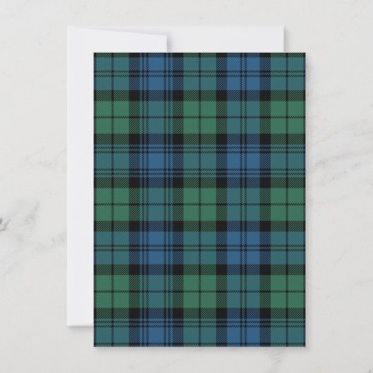 Rustic Plaid Waterverf Campbell Tartan Christmas Kaart (Achterkant)