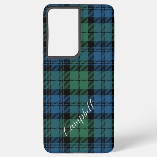 Rustic Playscript Campbell Tartan Custom Samsung Galaxy Hoesje (Achterkant)