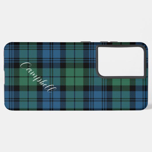 Rustic Playscript Campbell Tartan Custom Samsung Galaxy Hoesje (Linkerkant)