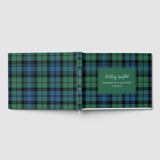 Rustic Playscript Campbell Tartan Wedding Gastenboek (Volledig)