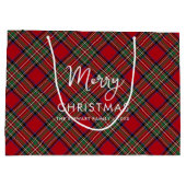 Rustic Playscript Christmas Stewart Tartan Groot Cadeauzakje (Achterkant)