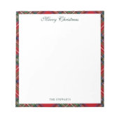 Rustic Playscript Christmas Stewart Tartan Notitieblok (Voorkant)