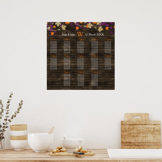 Rustic plum herfstbrut poster (Keuken)