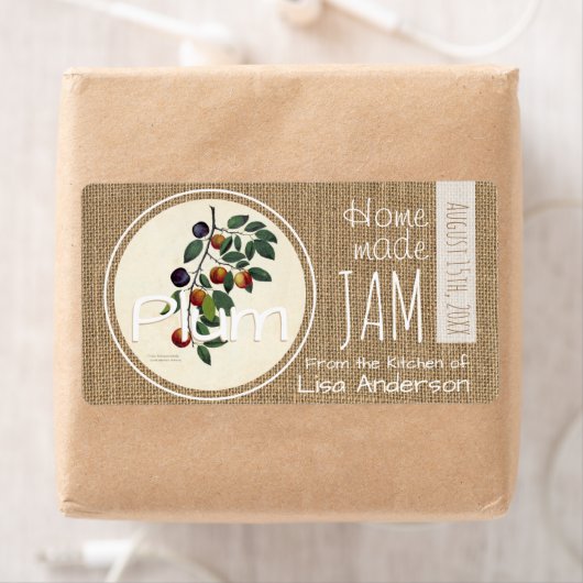 Rustic Plum Jam gepersonaliseerd H-label Etiket (Insitu)