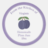 Rustic Plum Jam Label Sticker (Voorkant)