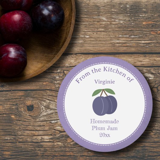 Rustic Plum Jam Label Sticker