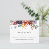 Rustic Plum Oranje Herfst RSVP Briefkaart (Staand voorkant)