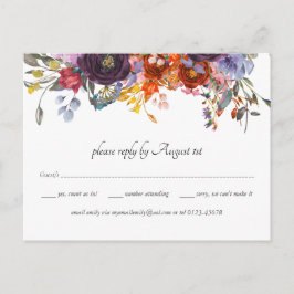 Rustic Plum Oranje Herfst RSVP Briefkaart