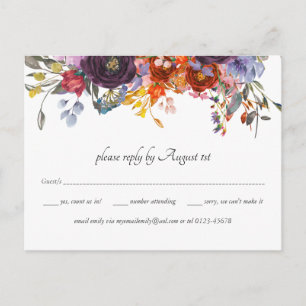 Rustic Plum Oranje Herfst RSVP Briefkaart