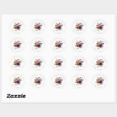 Rustic Plum Rozen and veren Return address Ronde Sticker (Vel)