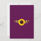 Rustic Plum Sunflower Wedding Invitation Kaart (Achterkant)