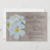 Rustic Plumeria Bridal Shower Invitations Kaart (Voorkant)