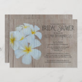 Rustic Plumeria Bridal Shower Invitations Kaart (Voorkant / Achterkant)