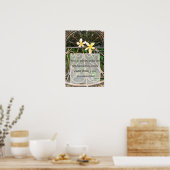 Rustic Plumeria Frangipani Bijbel Love Quote Poste Poster (Keuken)
