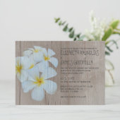 Rustic Plumeria Wedding Invitations Kaart (Staand voorkant)