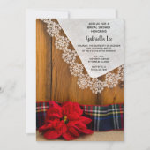 Rustic Poinsettia en Pset Winter Vrijgezellenfeest Kaart (Voorkant)