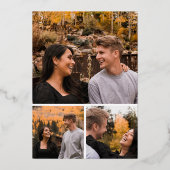 Rustic Poinsettia Floral kerstbruiloft Folie Uitnodiging (Achterkant)