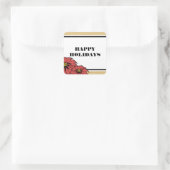 Rustic Poinsettia Holiday Vierkante Sticker (Tas)