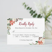 Rustic Poinsettia Ivory Floral Holiday Sason RSVP (Staand voorkant)