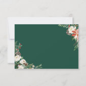 Rustic Poinsettia Ivory Floral Holiday Sason RSVP (Achterkant)