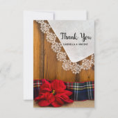 Rustic Poinsettia Pset Winter Wedding Bedankt (Voorkant)