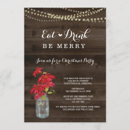 Rustic Poinsettia - Uitnodiging voor Kerstmis