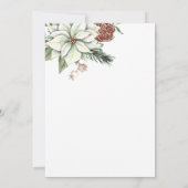 Rustic Poinsettia Winter Foliage Pine cone Wedding Kaart (Achterkant)