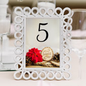 Rustic Poinsettia Winter Wedding Table Numbers Kaart