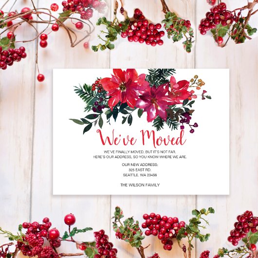 Rustic Poinsettias Berries We hebben vakantie verp Briefkaart