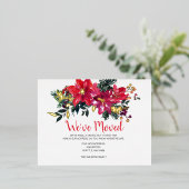 Rustic Poinsettias Berries We hebben vakantie verp Folie Uitnodiging Briefkaart (Staand Voorkant)