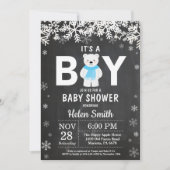 Rustic Polar Beer Winter Boy Baby shower Kaart (Voorkant)
