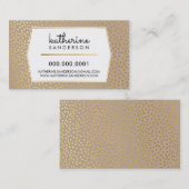 RUSTIC POLKA DOT CONFETTI moderne kraft gouden fol Visitekaartje (Voorkant / Achterkant)