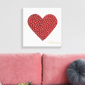 Rustic Polka Dot Valentijn Heart Canvas Afdruk (Insitu (Woonkamer))