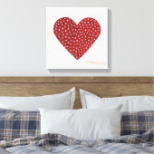 Rustic Polka Dot Valentijn Heart Canvas Afdruk (Insitu (Slaapkamer))