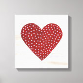Rustic Polka Dot Valentijn Heart Canvas Afdruk (Voorkant)