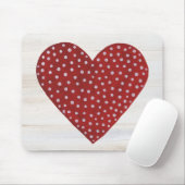 Rustic Polka Dot Valentijn Heart Muismat (Met muis)