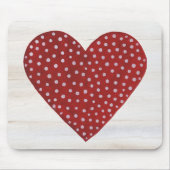 Rustic Polka Dot Valentijn Heart Muismat (Voorkant)