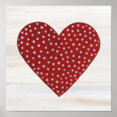 Rustic Polka Dot Valentijn Heart Poster (Voorkant)