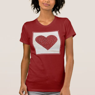 Rustic Polka Dot Valentijn Heart T-shirt