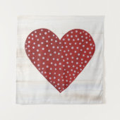 Rustic Polka Dot Valentijn Heart Wandkleed (Voorkant (horizontaal))