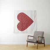 Rustic Polka Dot Valentijn Heart Wandkleed (In situ)