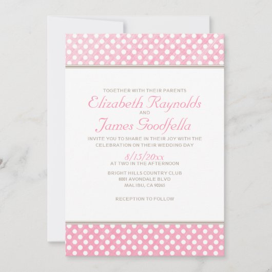 Rustic Polka Dot Wedding Invitations Kaart (Voorkant)